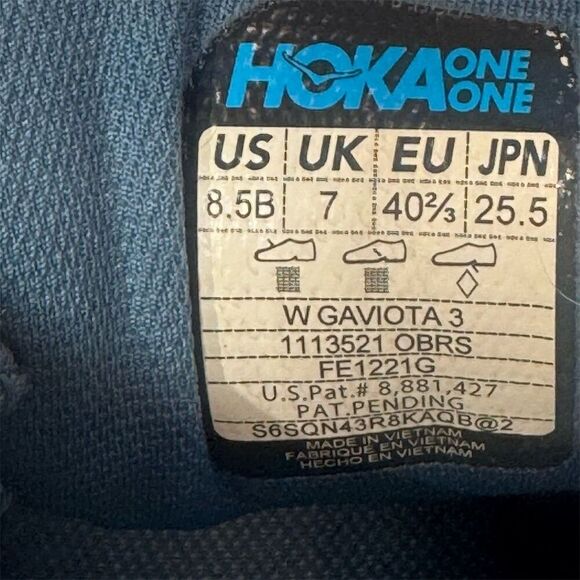 HOKA One One Gaviota 3 Women’s Running Shoes Navy Pink 8.5B Stability Trainer - Picture 9 of 9